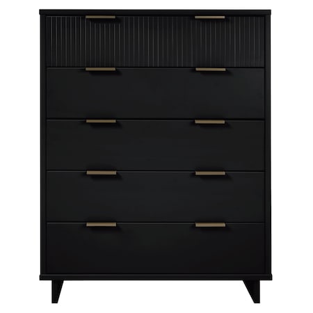 Manhattan Comfort Granville 45.27 Tall Dresser in Black DR-5022
